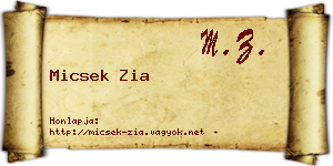 Micsek Zia névjegykártya